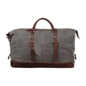 Oversized Canvas Duffel with Leather Trim